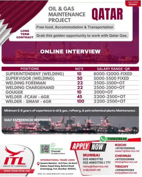 Hiring Oil & Gas Maintenance Jobs qatar