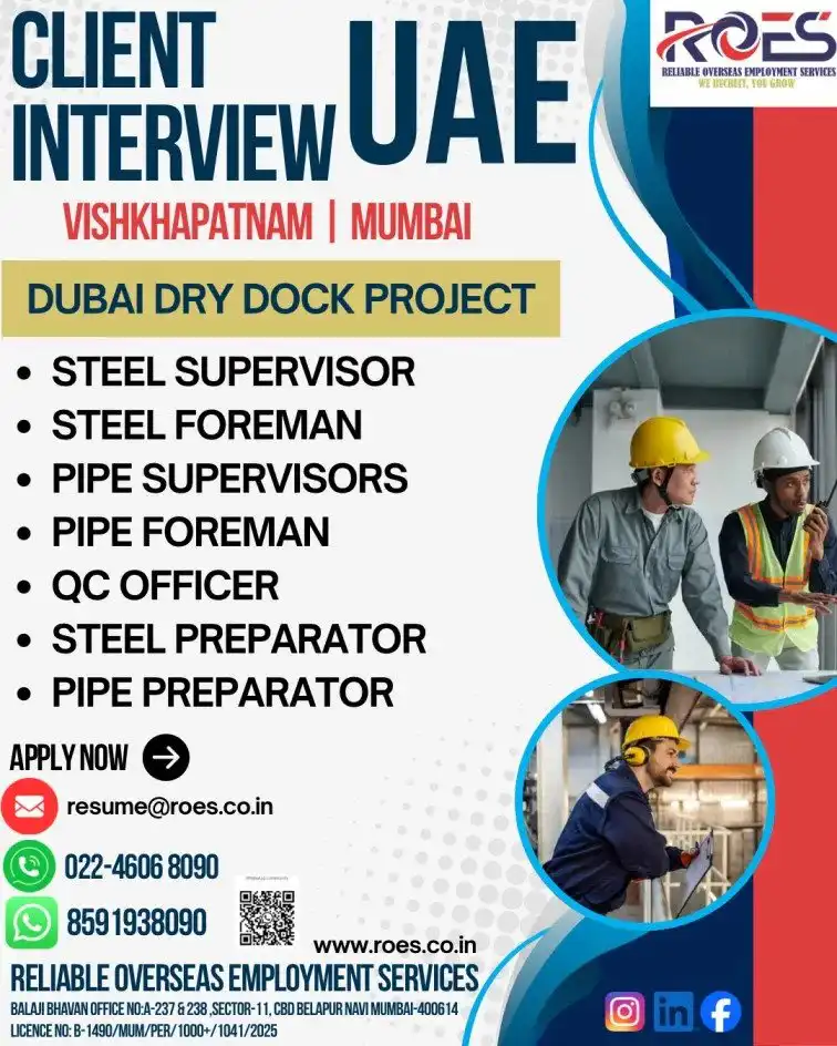 Urgent dubai UAE Recuirement - Dry Dock Project 4 Urgent dubai UAE Recuirement - Dry Dock Project