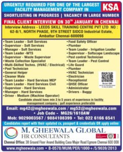 Kuwait Facilty Management Vacancy