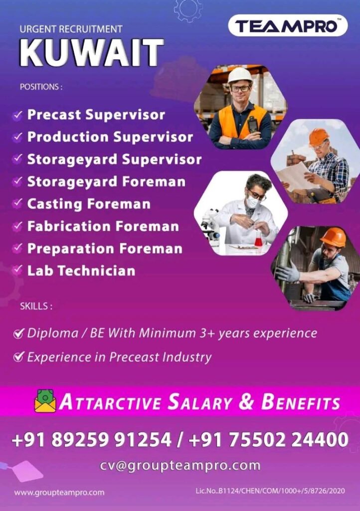 kuwait jobs 2026 precast industry recruitment compressed